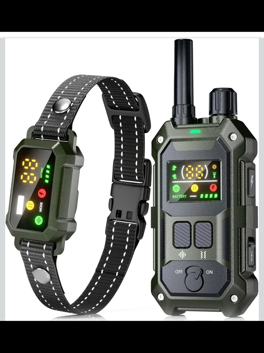 BLACKDOG Dog Training Shock Collar Remote 4200FT IP67 Waterproof LCD Army Green